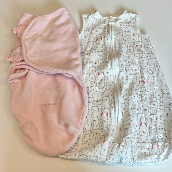 Carters and kiddopotamus - fleece swaddle/sleep sack, small/infant sizes - Picture 1 of 7